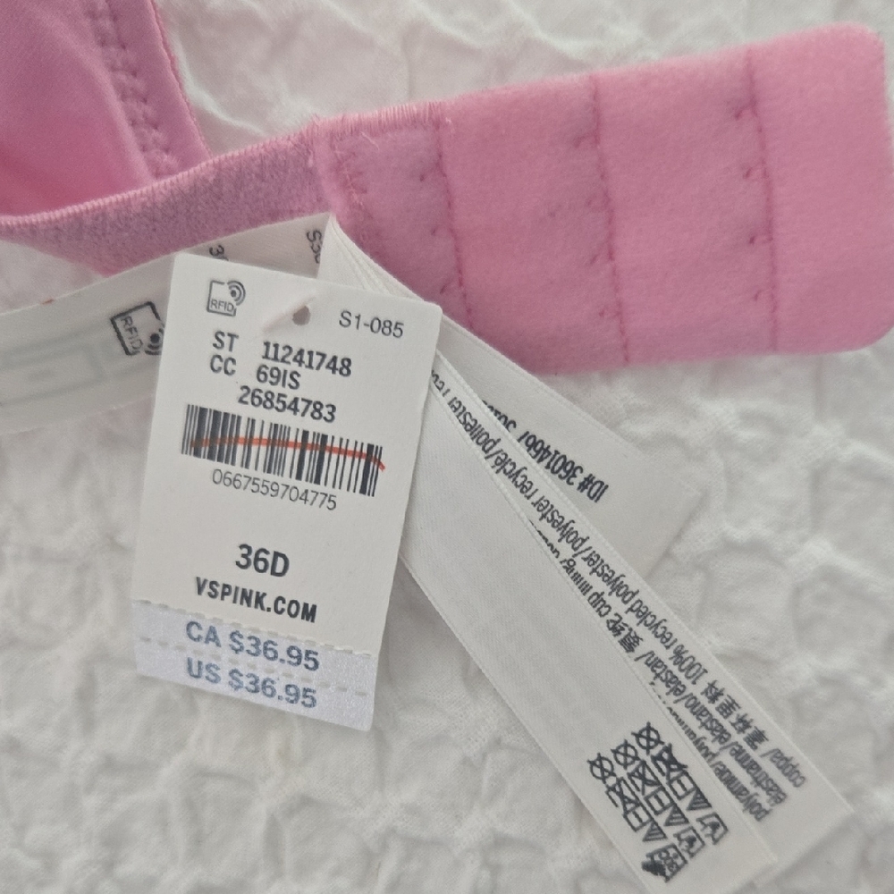 Victorias Secret Pink Push Up Bra 36D - Picture 2 of 5